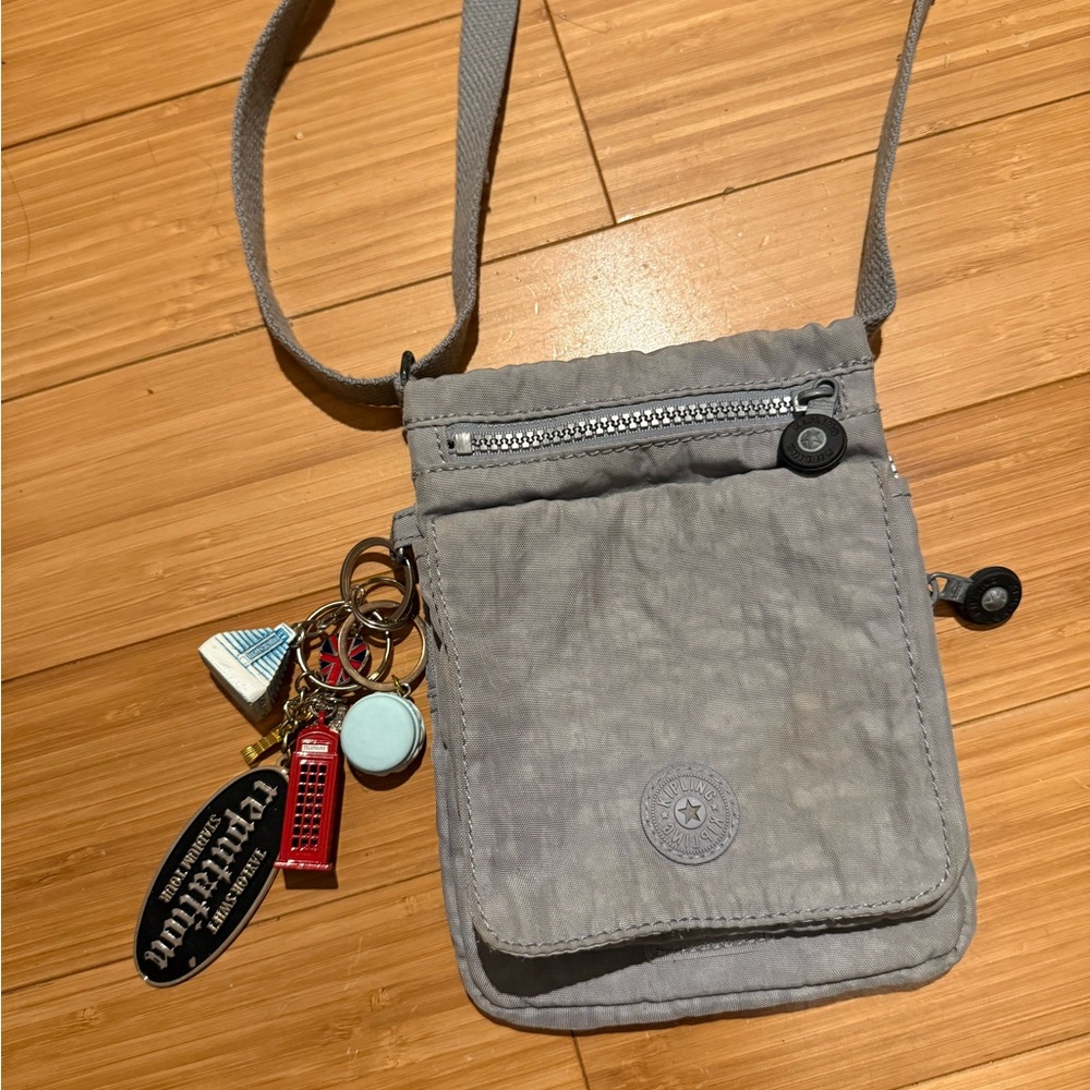 Kipling Light Gray Nylon Crossbody